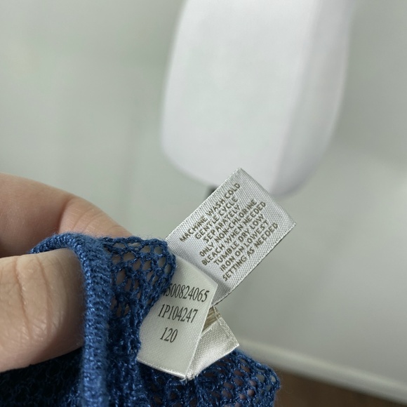 Chicos Open Knit Sweater Tunic Blue Sz. 3 (XL) Cover Up - Picture 8 of 9